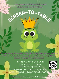 Screen to Table Flyer in English